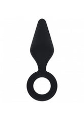 LEVELZ - Silicone Anal Plug with Loop - Medium - Black